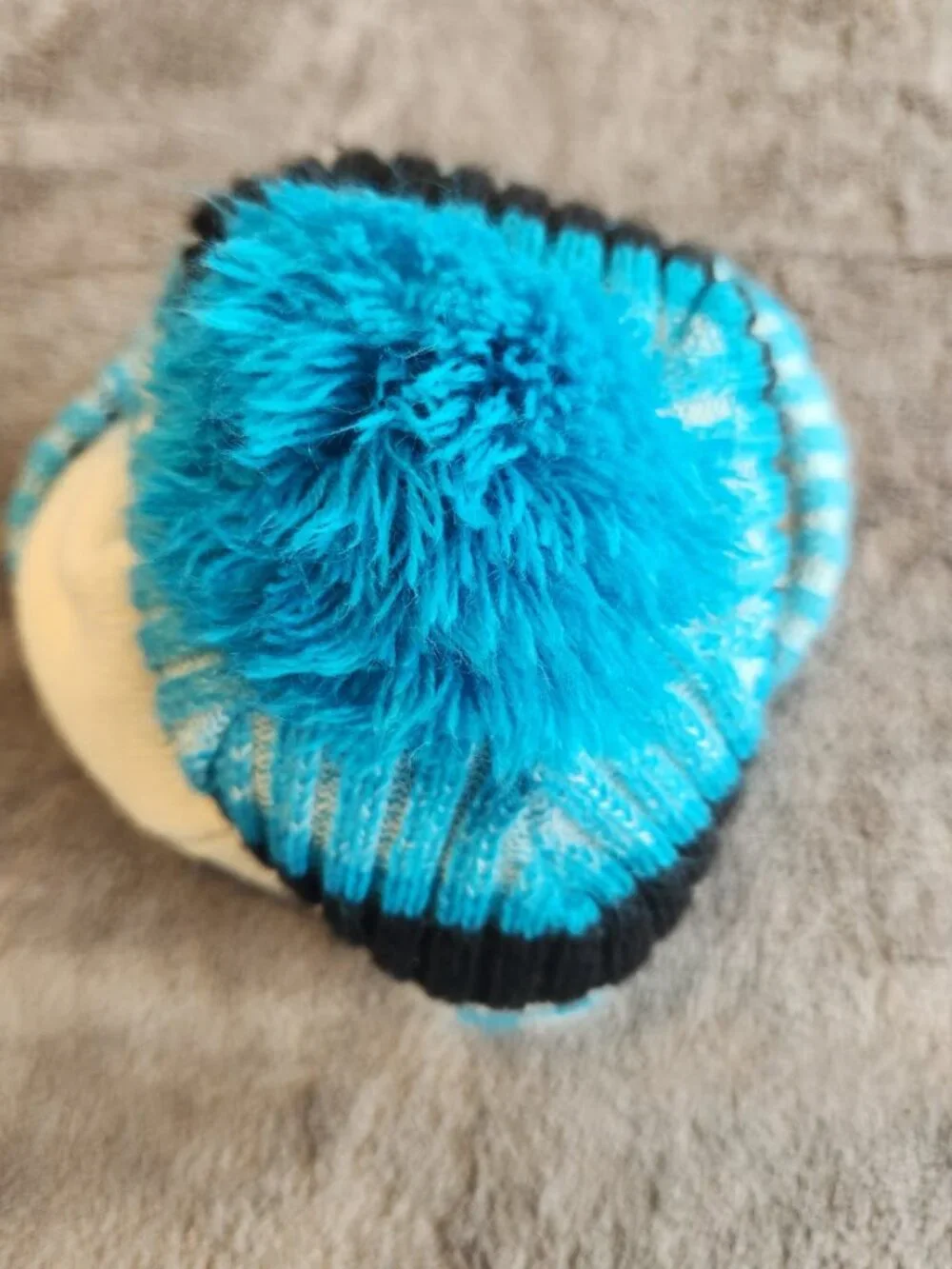 New Era NFL Carolina Panthers Blue/Black Knit Pom Winter Beanie Hat 2017